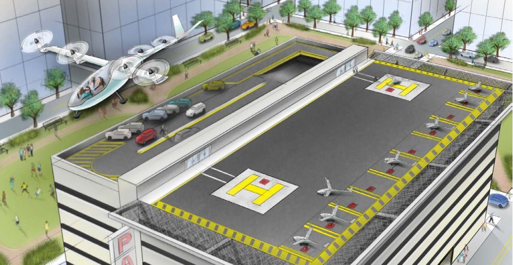 圖1  Uber未來SkyCar飛行運輸體系