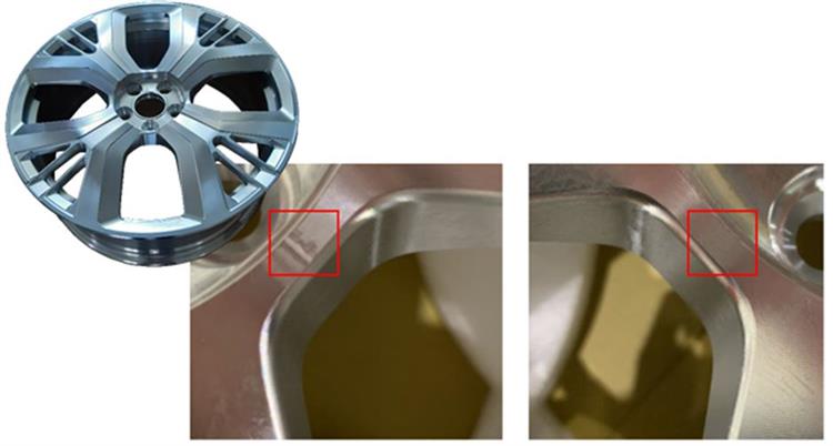 The processing quality on the right is significantly improved with AI-Driven Optimization for Precision Manufacturing.