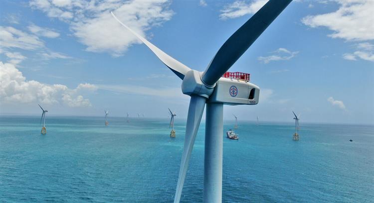台電首度推出RE30電力商品，圖為台電離岸一期風場。