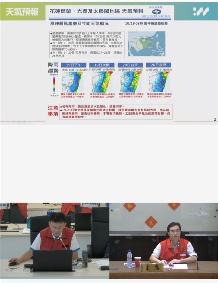 水利署召開風神颱風應變工作會議-再次追蹤各項應變工作進度2