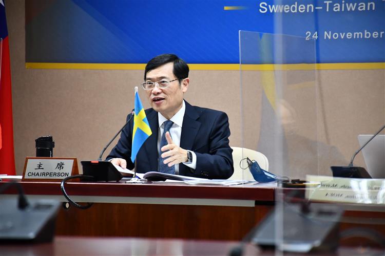 「2021年臺瑞典經貿對話會議」由經濟部陳正祺政務次長與瑞典外交部貿易次長共同主持