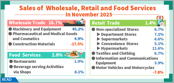 Sales of Wholesale, Retail and Food Services in November 2025