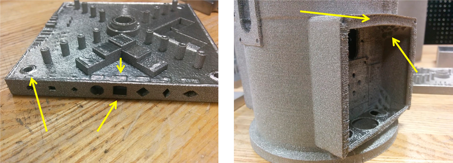 圖5 積層製造懸空結構外型元件之變形缺陷