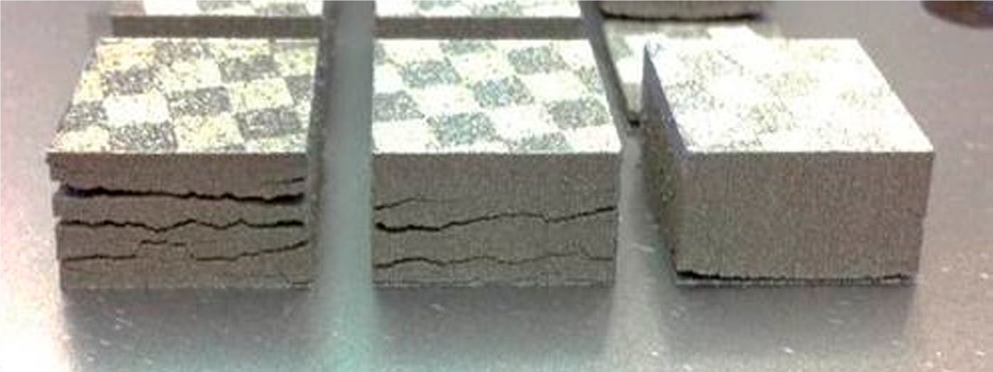 圖4 疊層成型製造之元件疊層分離或裂縫缺陷