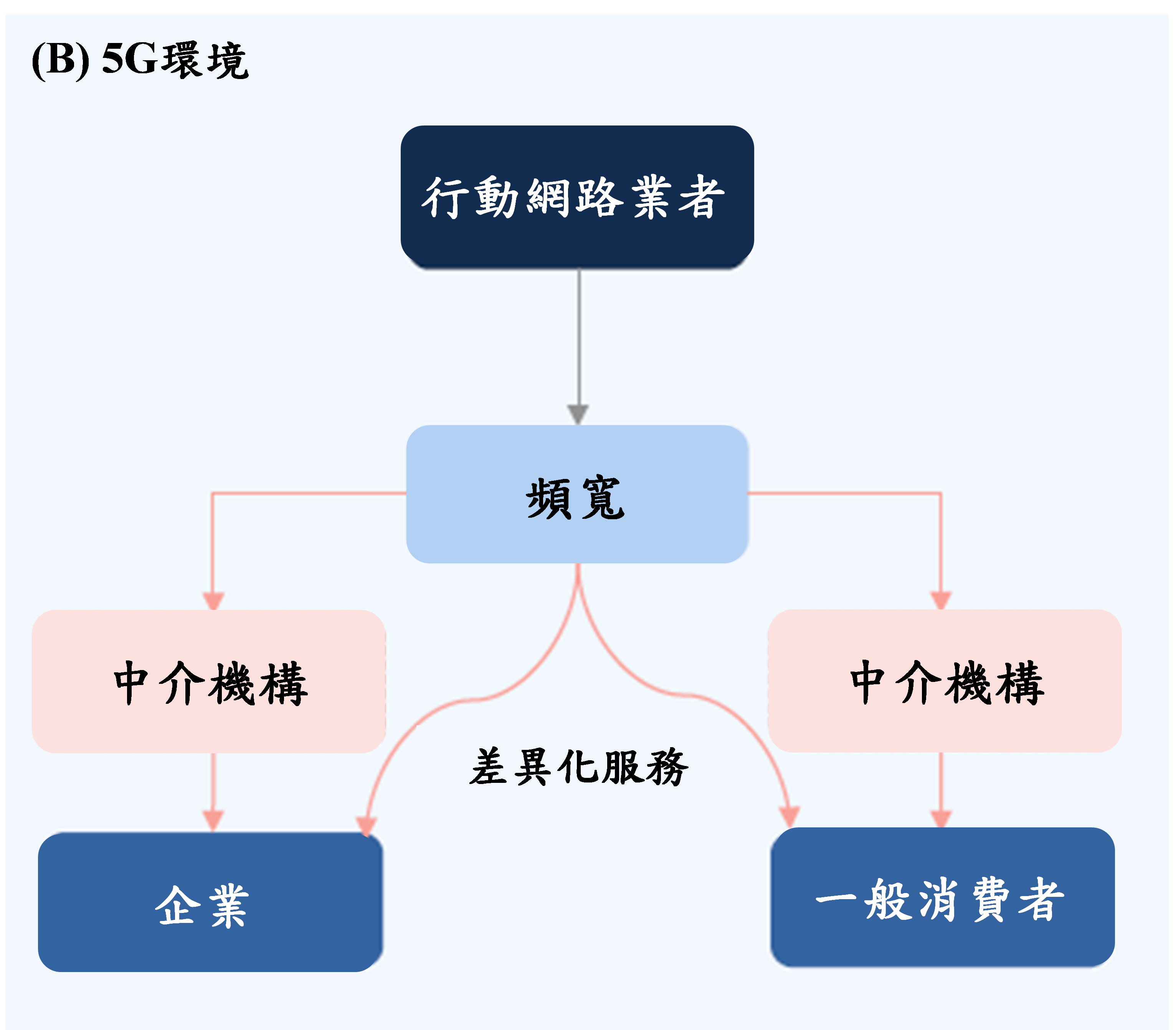 圖1　5G環境下差異化服務之價值鏈