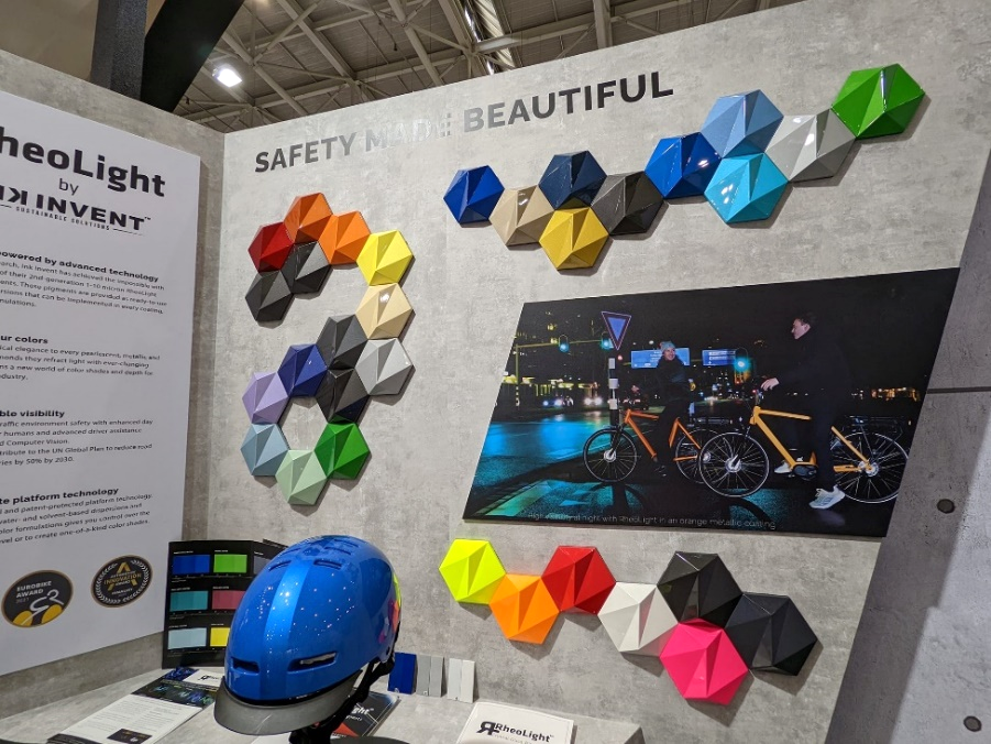 圖11、Rheolight微米級水晶玻璃微珠顏料應用於自行車車身及安全帽表層塗料