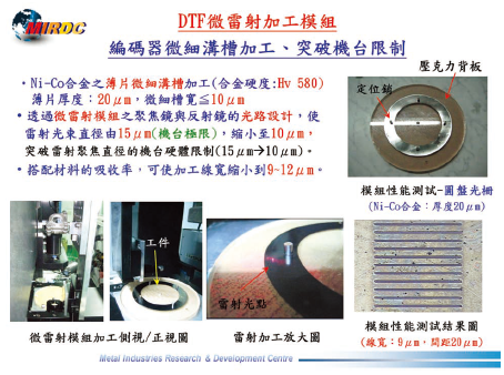 DTF微雷射加工模組－編碼器微細溝槽加工、突破機台限制