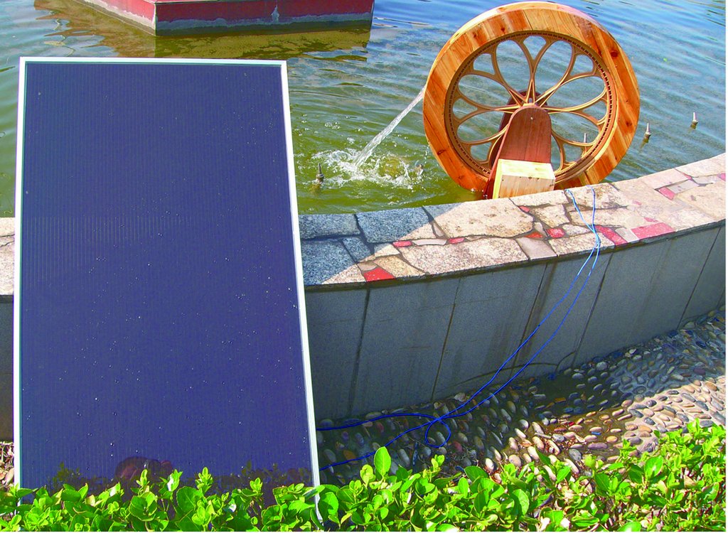 威奈聯合科技之CIGS薄膜太陽能周邊應用產品-生態循環木質水車