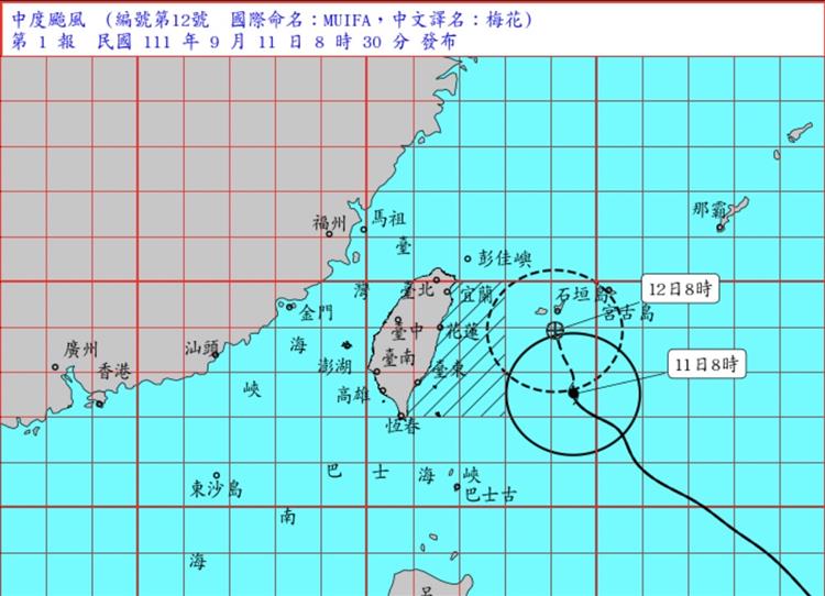 梅花颱風發布海上颱風警報，經濟部開設應變小組嚴防風雨