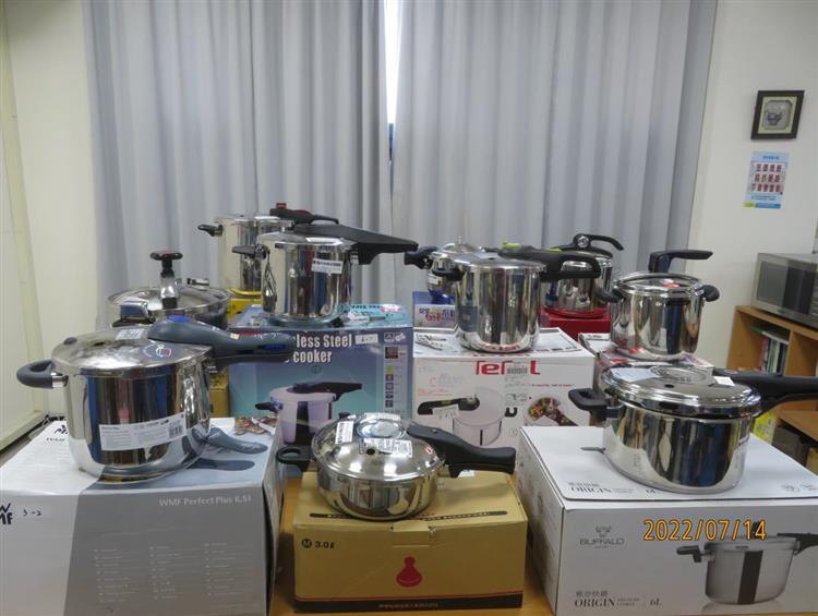 1111213消保處與經濟部標準局商品檢測合作案-壓力鍋-10件壓力鍋樣品