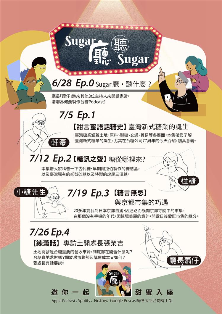 台糖自製Podcast「Sugar廳」節目表。