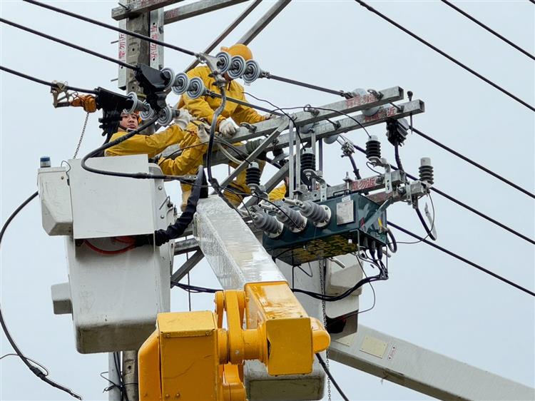 屏東縣道200號發生電桿傾斜斷桿及配電設備受損狀況，台電全力投入搶修以盡早恢復供電