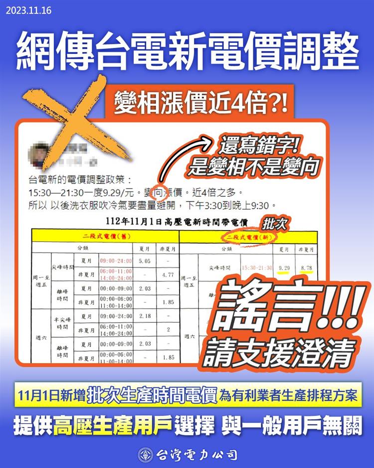 台電於本（11）月1日推出「批次生產時間電價」的新方案選擇，提供業者更多彈性規劃產程