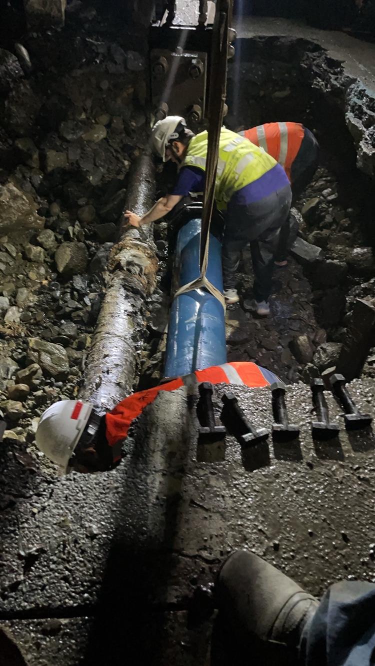 花蓮富世高地社區160戶通水 台水:達成全面復水使命-台水搶修富世淨水場導水管震損