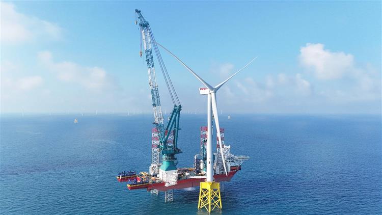台電離岸二期整體工程進度已達9成，關鍵陸、海域工程皆已完成，目前進入「最後一哩」風機安裝階段。