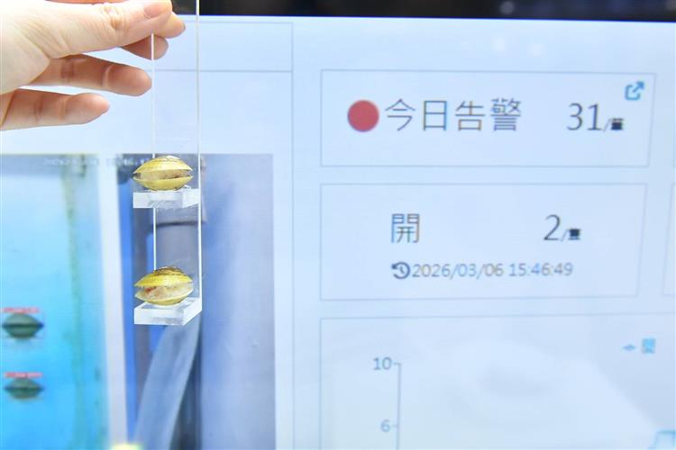 經濟部產業技術司支持資策會開發「生物水質感測數位雙生技術」，運用AI判讀蜆的微小動作、開合反應及群體異常，能及早發現水質變化