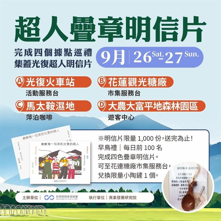 圖說3：「超人疊章明信片」活動任務與早鳥禮。