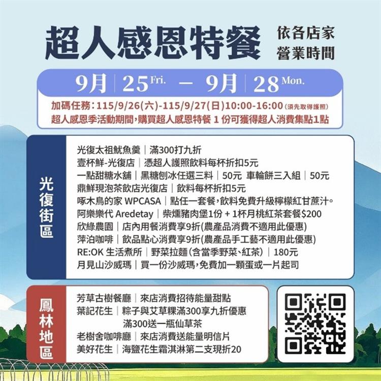 圖說6：「超人感恩特餐」店家活動內容。(商業署提供)