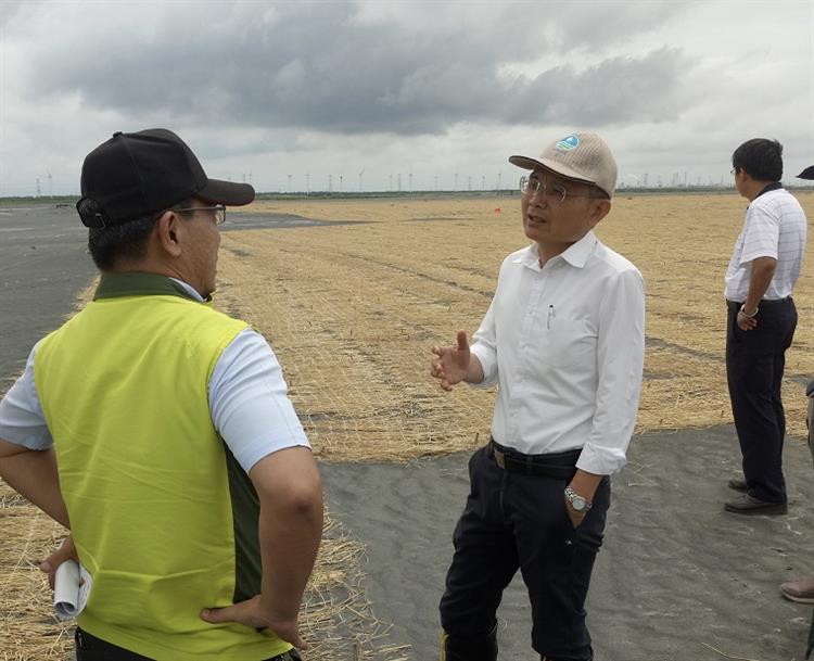 水利署賴建信署長至現地視察轄區內水防汛熱點大城地區及揚塵抑制工區整備工作