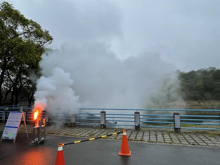 水利署持續進行人工增雨作業—於明德水庫施作