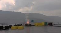 南部山區午後降雨機會增高，水利署於南化水庫施放高空焰彈