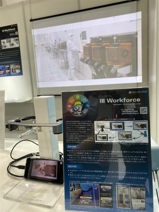 圖2：此次展示科專成果III Workforce，利用投影方式取代傳統海報進行動態Demo。