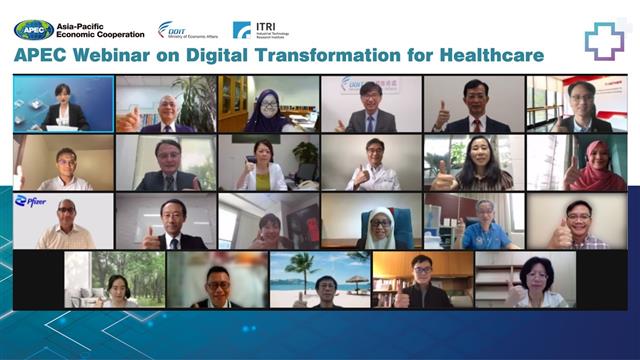 APEC國際健康照護數位轉型線上論壇，10國以上APEC經濟體代表出席，共同探討政府、醫療、產業整合模範，了解最新遠距醫療創新服務模式。