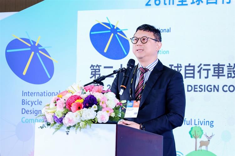 開啟彈跳視窗，連結到經濟部莊銘池主任秘書致詞時表示，電動化、智慧化與AI化的發展趨勢下，讓自行車不再是個單純的交通工具(jpg檔)