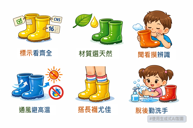 經濟部標準局提醒「兒童雨鞋」穿著注意事項